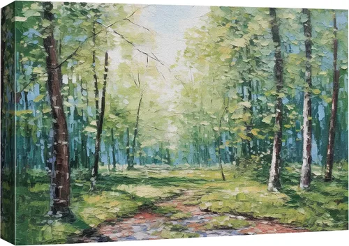 Miniatura 14 de SIGNFORD Lienzo decorativo para pared de sala de estar, dormitorio, hogar, obras de arte, bosque abstracto, listo para colgar, 16 x 24 pulgadas