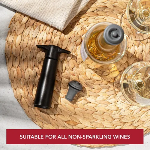 Miniatura 13 de Tapones para vino Vacu Vin, cierre al vacío, lote de 2, color gris, Set de 4, Gris