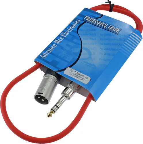Miniatura 13 de Cable Patch de Audio Pro XLR macho TRS de 1/4 pulgadas a 3 pines equilibrado y blindado (3 pies de largo, azul)