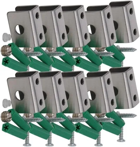 Soporte de estante de vidrio ajustable de acero inoxidable, soporte de clip de abrazadera de gabinete de puerta rectangular para 0.236-0.315 in de