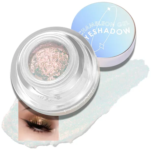 Miniatura 11 de FOCALLURE Duochrome Chameleon - Sombra de ojos con pigmento metálico que cambia de color, maquillaje de ojos multicromo, acabados multireflectantes
