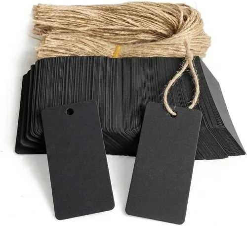 200 etiquetas de regalo con cuerda, etiquetas de papel kraft en blanco para proyectos de bricolaje, regalos, artes y manualidades, boda, vacaciones