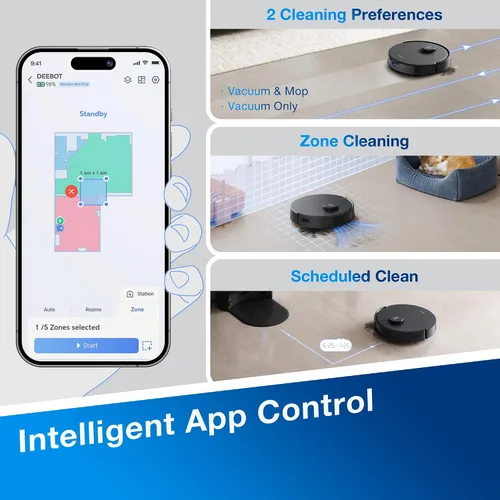 Miniatura 9 de ECOVACS DEEBOT N20 Plus Robot Aspirador y Fregona, con Estación de Vaciado Automático Sin Bolsa, Succión Potente de 8000Pa, Tecnología Anti-Enredos