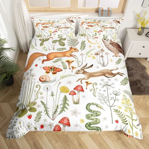 Miniatura 21 de Funda de edredón de hongos salvajes, acuarela, decoración de plantas naturales para exteriores, juegos de ropa de cama para niños, adolescentes