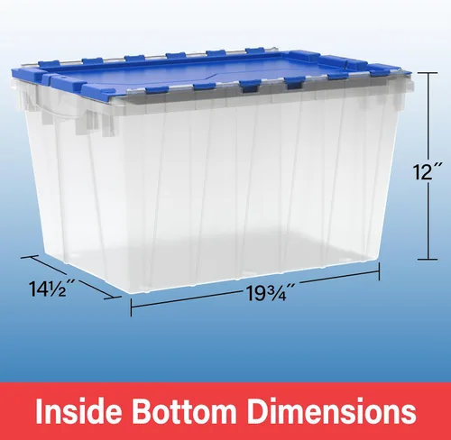 Miniatura 6 de Akro-Mils KeepBox 12 Gallon Storage Container, Nesting and Stackable Plastic Storage Box with Lid Attached, Clear Tote for Garages, Closets, and