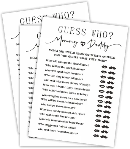 Miniatura 6 de Juego de cartas minimalistas para baby shower, consejos para nuevos padres, fiesta de revelación de género, juego de 30 -A01