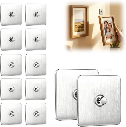 Miniatura 14 de Ganchos adhesivos sin taladros, colgadores de fotos mejorados sin clavos, ganchos adhesivos de montaje en pared para colgar, ganchos de pared sin