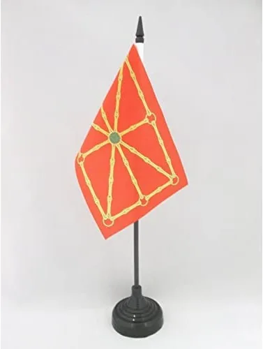 Miniatura 32 de Bandera de mesa de Andalucía 4'' x 6'' - Bandera de escritorio de la región española de Andalucía 5.9 x 3.9 in - Barra y base de plástico negro - AZ