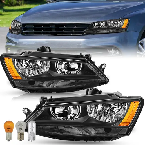 Miniatura 9 de TUSDAR Juego de montaje de faros delanteros para Volkswagen Jetta MK6 OE 2011-2018, faros delanteros laterales del conductor y del pasajero, carcasa