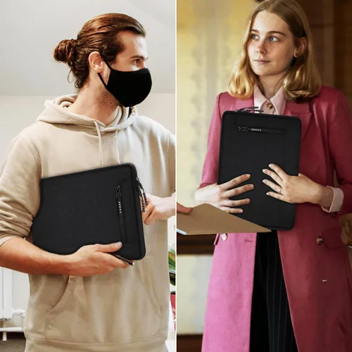 Miniatura 7 de Funda protectora para laptop de 14 pulgadas, a prueba de golpes, para Apple MacBook Pro, resistente al agua, con bolsillos, funda para computadora