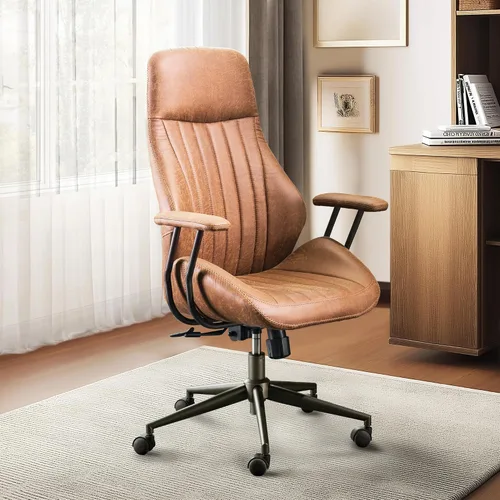Miniatura 9 de HOOOWOOO Silla de Oficina Ergonómica, Silla de Escritorio Moderna de Computadora de Media Siglo, Silla Ejecutiva Cómoda con Asiento Extra Ancho
