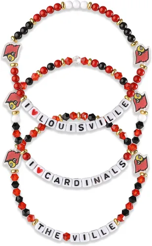 Miniatura 60 de FOCO NCAA unisex-adulto Paquete de 3 Pulseras de la Amistad con Cuentas con Logotipo de Equipo Universitario de la NCAA Oficialmente Licenciadas