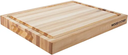 Miniatura 10 de Tabla de Cortar Grande de Madera de American Cherry - Un Bloque de Carnicero que Viene con Ranura para Jugos para Cortar Carne y Verduras Jugosas