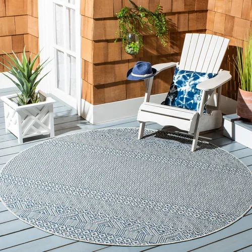 Miniatura 60 de SAFAVIEH Alfombra lavable al aire libre, colección Courtyard - 2'3" x 5', gris y negro, no desprende pelusa y fácil limpieza, ideal para patio