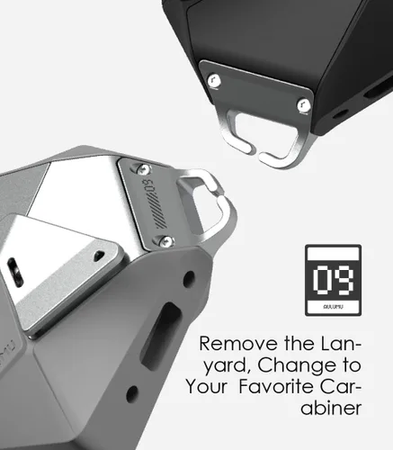 Miniatura 4 de Aulumu A09 Estuche geométrico para AirPods Pro 2 [2ª/1ª generación] con cerradura Funda protectora con hebilla de nylon Armadura de aleación