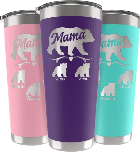 Miniatura 39 de Vaso de Mamá Oso, vaso personalizado para mamá Oro Rosa