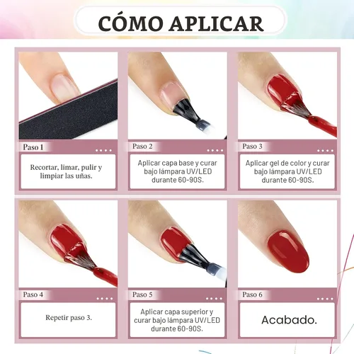 Miniatura 9 de JODSONE Juego de 36 esmaltes de uñas de gel, 32 colores, capa base, capa superior brillante mate y purpurina, juego de esmalte de uñas verde, azul