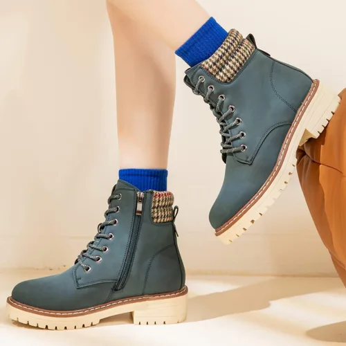 Miniatura 6 de DeYashopin Botas de senderismo antideslizantes para mujer, botas casuales para exteriores
