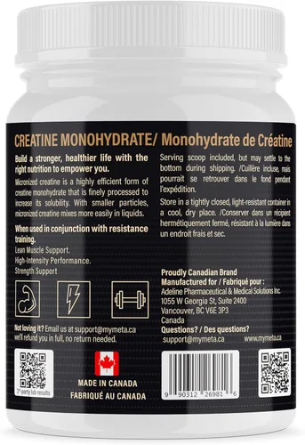 Miniatura 8 de Polvo de Monohidrato de Creatina 100% Puro, Fabricado en Canadá, 1000 g (200 Porciones) Polvo Micronizado, Crecimiento Muscular, Sin Sabor, Ideal