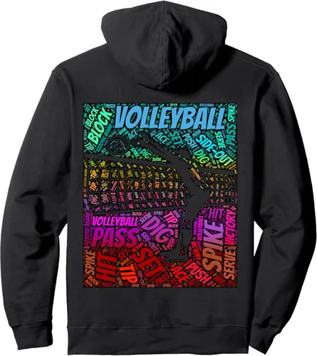 Miniatura 2 de Sudadera con capucha de voleibol, Negro, S