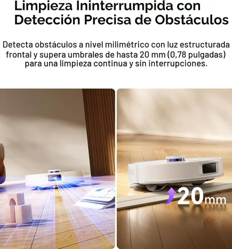 Miniatura 4 de NARWAL Freo S Robot Aspirador y Fregona, Succión de 8000 Pa, 180 Días Sin Manos, Base de Vaciado Automático, Navegación LDS, Evitación