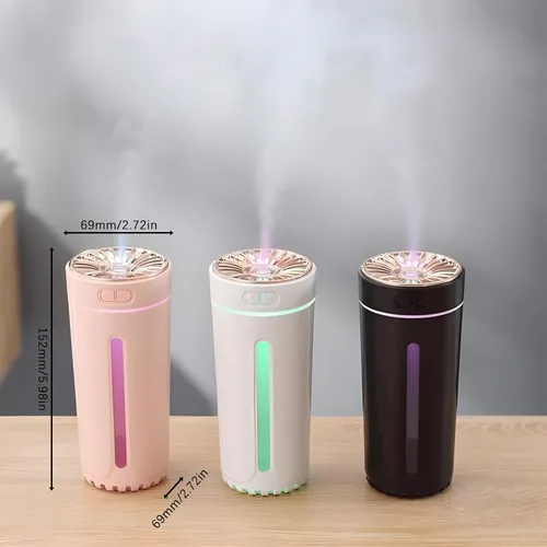 Miniatura 3 de Humidificador difusor de coche con difusor de aceite esencial, mini humidificador de aire portátil silencioso USB con luz LED, ambientador de Negro
