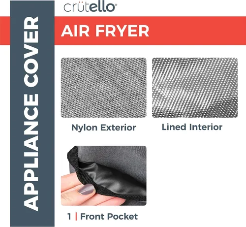 Miniatura 2 de Crutello Funda para freidora de aire con bolsillos de almacenamiento para freidoras de 2.8 a 4.8 cuartos de galón, se adapta a varias marcas