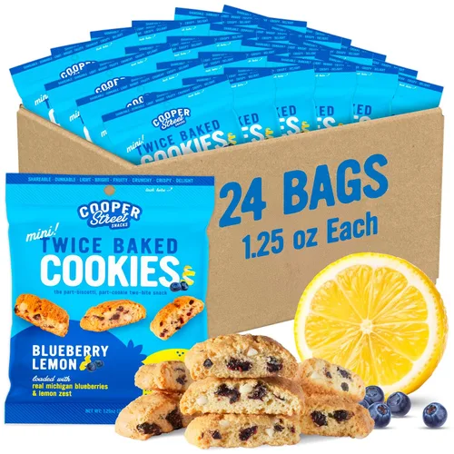 Miniatura 11 de Cooper Street Galletas italianas Biscotti, sabor a naranja y arándano, 1.25 onzas, paquete de 24, sin maní ni lácteos, sabor dulce satisfactorio sin