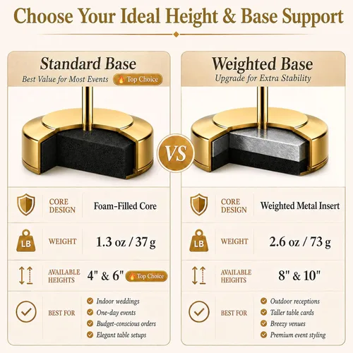 Miniatura 4 de Radezon 12 soportes dorados para números de mesa, 4 pulgadas de alto para mesa, soportes resistentes para fotos con base antipunta para recepción