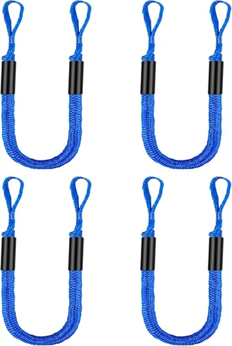 Miniatura 14 de Líneas de muelle elástico para lancha, amortiguador, cuerda de amarre, accesorios de barco de 4 a 5.5 pies, paquete de 4 (negro)