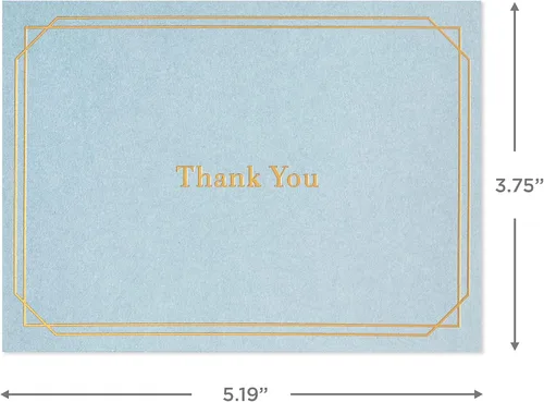 Miniatura 3 de Hallmark - Surtido de tarjetas de agradecimiento, lámina dorada sólida (24 notas de agradecimiento con sobres)