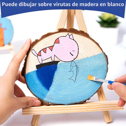 Miniatura 3 de Rebanadas de madera sin terminar para centros de mesa, 18 unidades de 5.1 a 5.5 pulgadas, discos redondos de madera con corteza de árbol, círculos
