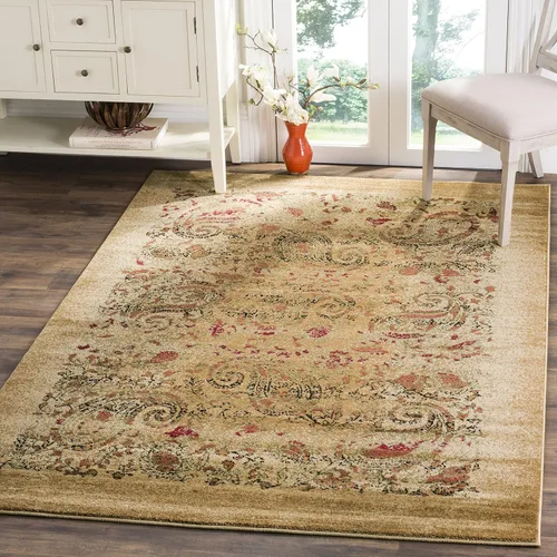 Miniatura 14 de SAFAVIEH Lyndhurst Collection - Alfombra redonda de 7 pies, color beige y multicolor, diseño tradicional de cachemira, no desprende pelusa
