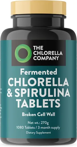 Tabletas fermentadas de clorella y espirulina, pared celular rota para absorción de nutrientes, superalimento vegano para desintoxicación y energía,