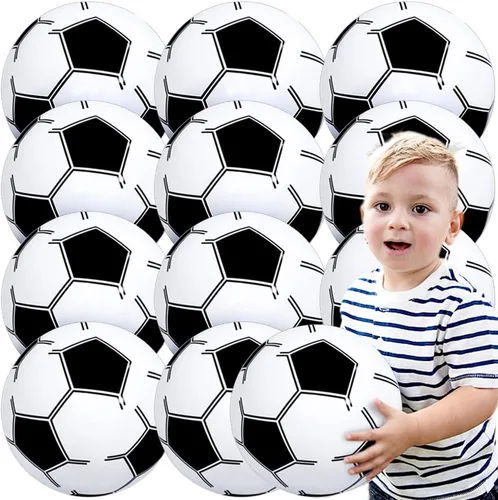 Pelotas de playa de fútbol para niños: paquete de 12 pelotas inflables de playa a granel para piscina hawaiana tropical – 16 pulgadas temática de