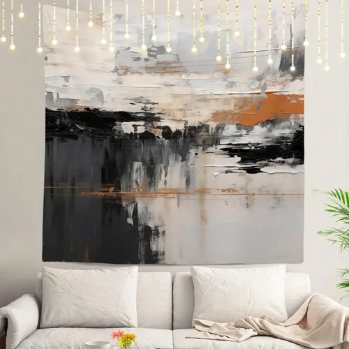 Miniatura 53 de Shrahala Tapiz de pared de hojas de arce otoñal, hojas rojas llameantes, fondo negro, tapiz grande para colgar en la pared, tapiz decorativo