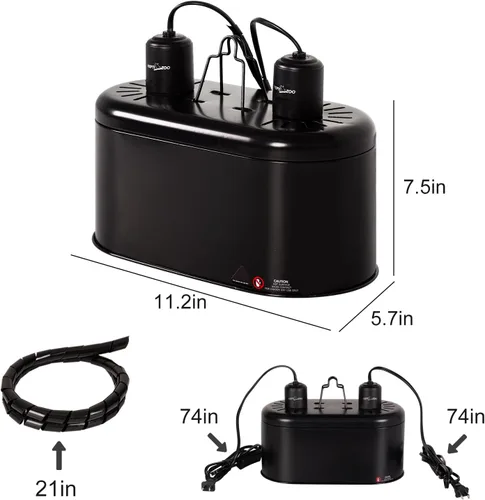 Miniatura 5 de REPTI ZOO Paquete combinado de lámpara de calor para reptiles con doble lámpara de reptil, luz intensa de 100 W, lámpara de calefacción de luz