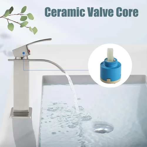 Miniatura 8 de Aolemi Grifo de baño de una sola manija, 1 agujero, montaje en cubierta, lavabo para lavabo de lavabo RV con placa de cubierta y montaje de drenaje