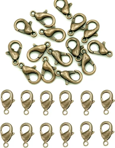 Miniatura 14 de MSCFTFB 300 piezas de mini cierres de langosta de metal, ganchos de sujeción para pulseras, collares, gargantillas, joyería, hallazgos, Mixto