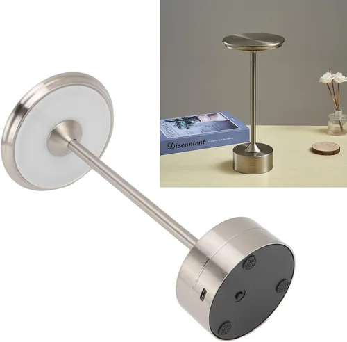 Miniatura 5 de JTLB Lámpara de mesa LED inalámbrica recargable, 2000 mAh, funciona con pilas, 3 modos de color, regulable, luz de escritorio USB para el hogar