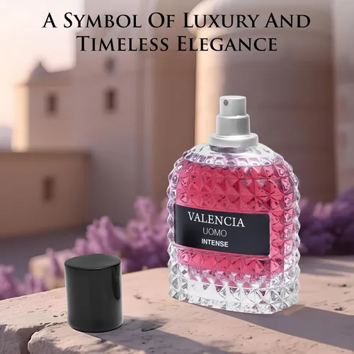 Miniatura 8 de Valencia UOMO Intense for Men Eau De Parfum - Fragancia Amber Fougere Notas superiores de vainilla Bourbon tono medio de Lavandin Crea aroma picante