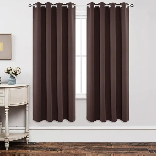 Miniatura 116 de Joydeco - Juego de 2 paneles de cortinas opacas de 63 pulgadas, 2 cortinas largas con aislamiento térmico burg, cortinas de oscurecimiento