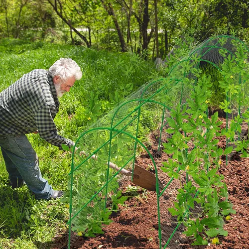 Miniatura 7 de codree Enrejado de pepino de jardín para plantas, 47 x 47 pulgadas, enrejado de melón de arco de metal para cama elevada, enrejado plegable