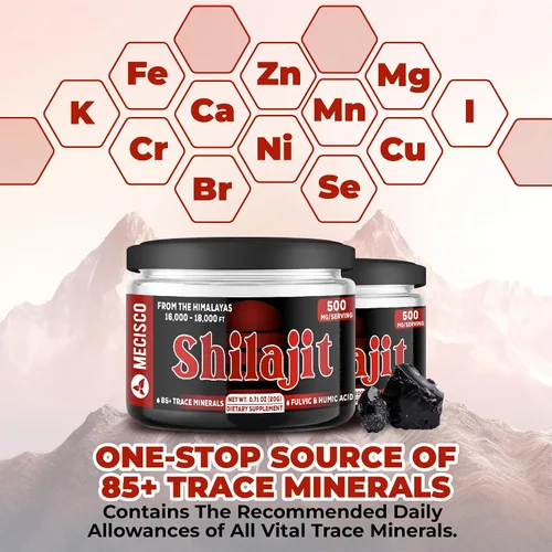Miniatura 2 de Shilajit orgánico puro del Himalaya, 2 paquetes de 0.7 onzas (0.71 oz), el suplemento Shilajit contiene fúlvico, ácido húmico natural y más de 85