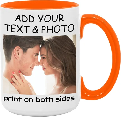 Miniatura 13 de Taza de café personalizada, crea un regalo único con tus fotos, texto y nombres, perfecta para mamá, papá, amigos y ocasiones especiales, 11 onzas