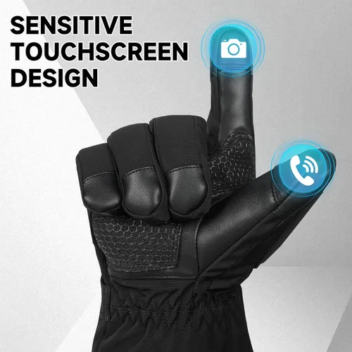 Miniatura 6 de Guantes calentados PEKWZIZ, guantes calentados recargables de 5V 6000mAh para hombres y mujeres, guante de calefacción eléctrica antideslizante