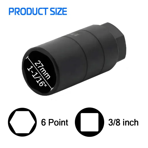 Miniatura 2 de A ABIGAIL Llave para Interruptor de Presión de Aceite, 1 1/16'' x hasta 2-5/8'', se adapta a impulsor de 3/8'' o hexagonal de 1 1/8'', cromo Negro