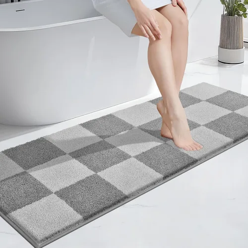 Miniatura 10 de PURRUGS Alfombra de baño antideslizante lavable a máquina 20 x 30 pulgadas, tapete de baño súper absorbente y de secado rápido, alfombra de baño