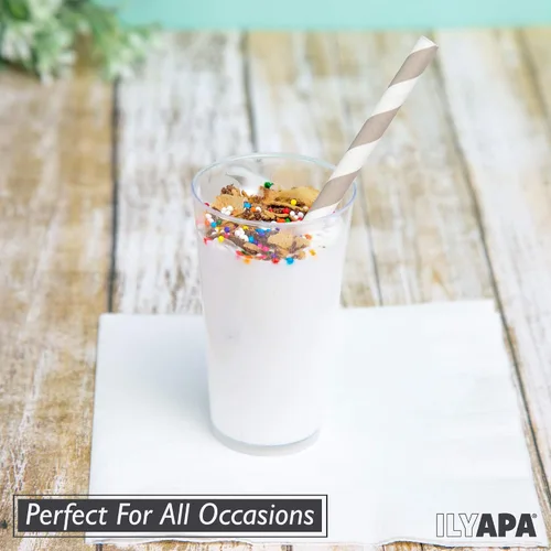 Miniatura 3 de Ilyapa Vasos de postre de plástico de 3 onzas, paquete de 50 mini tazas de postre con cucharas, taza pequeña transparente reutilizable