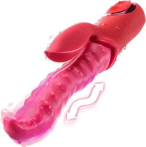 Vibrador de juguetes sexuales para adultos, consolador – Vibrador de ondulación profunda y placer prolongado con acción de lengua lamiendo, con 10